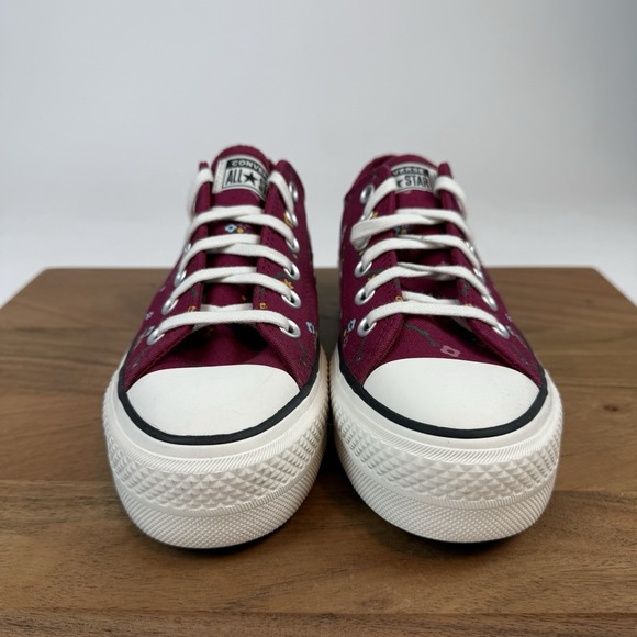 New NIB Womens Converse CTAS Lift OX Sporty Berry Low Sneakers Shoes Size 7.5 M - Picture 3 of 8